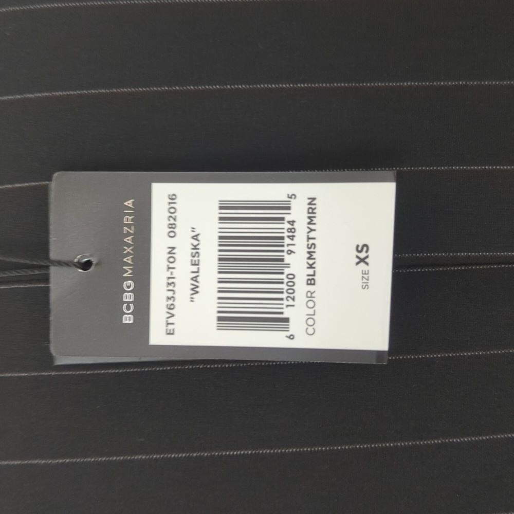 BCBGMaxAzria | Double-Breasted Blazer Jacket Dress, Black Pinstripe - Picture 10 of 11